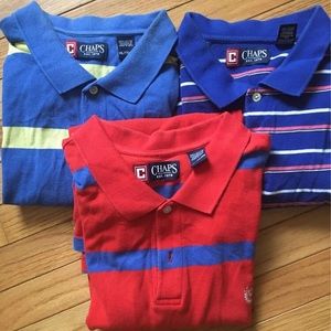 Lot of 3 XXL chaps polo shirt men stripe